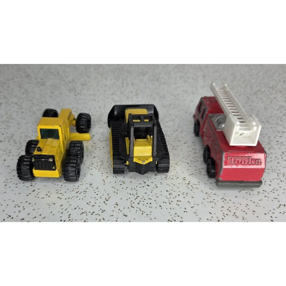Vtg Mini Tonka Construction & Fire Trucks Maisto Hasbro Lil Chuck & Friends Lot